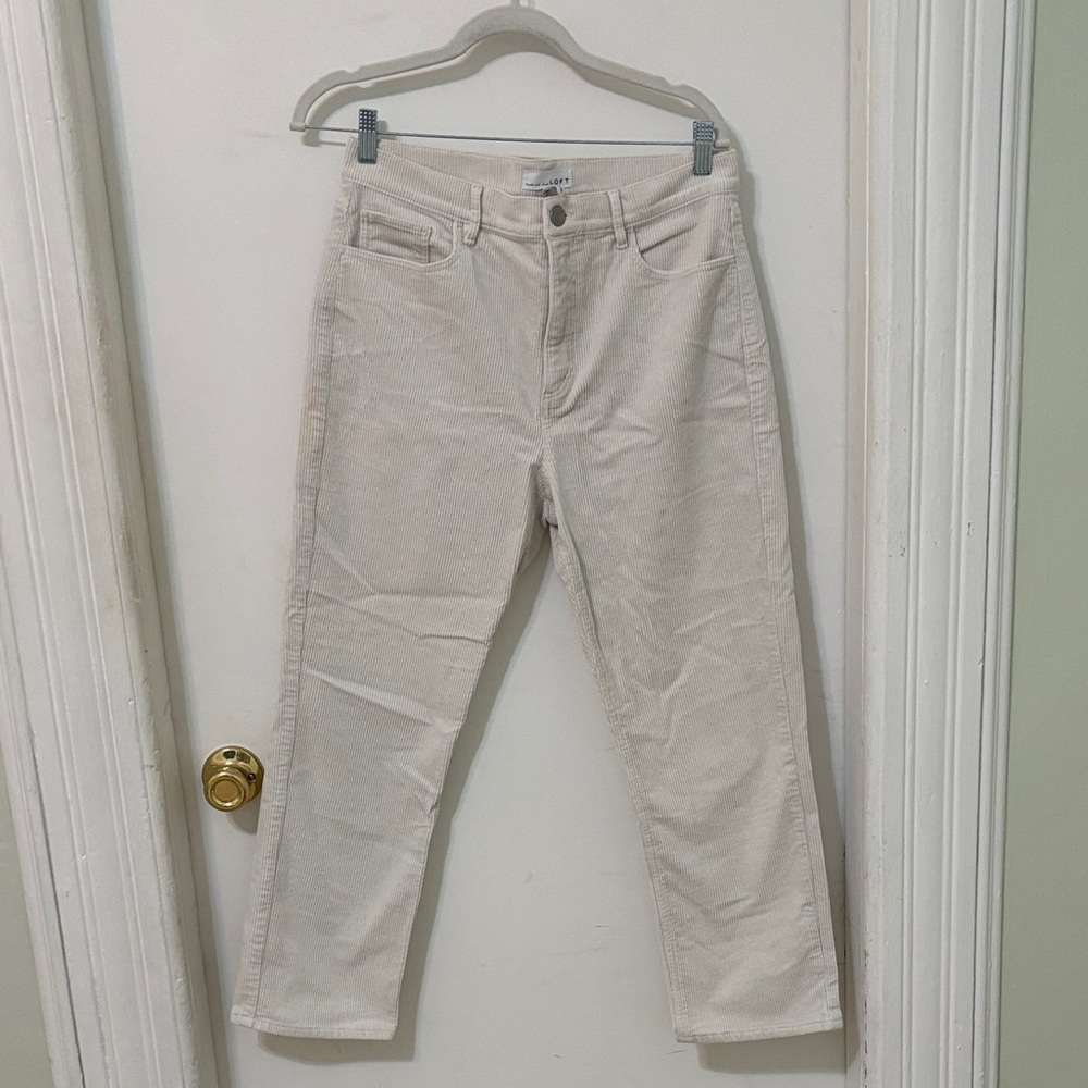 Loft Cream Corduroy Pants